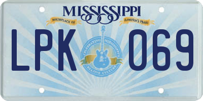 MS license plate LPK069