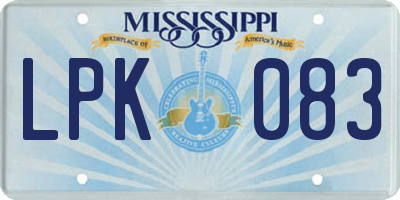 MS license plate LPK083