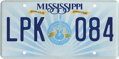 MS license plate LPK084