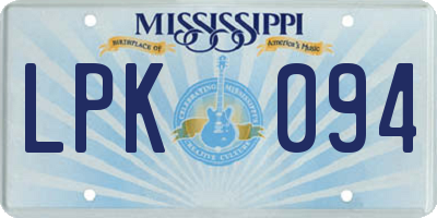 MS license plate LPK094