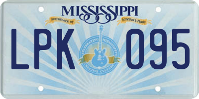 MS license plate LPK095