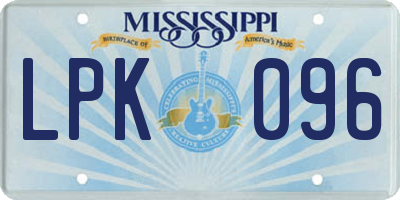 MS license plate LPK096