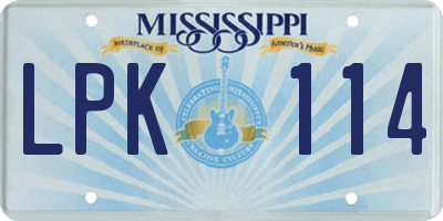 MS license plate LPK114