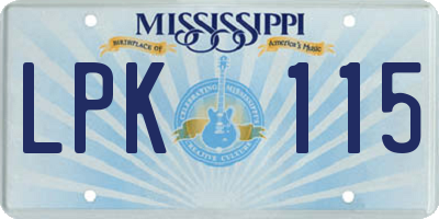 MS license plate LPK115