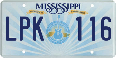 MS license plate LPK116