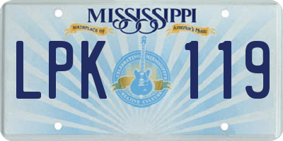 MS license plate LPK119