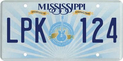 MS license plate LPK124