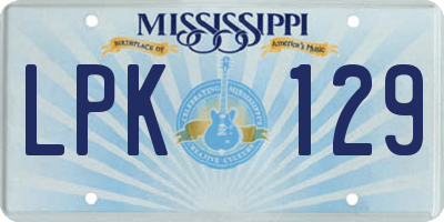 MS license plate LPK129