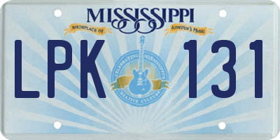 MS license plate LPK131