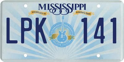 MS license plate LPK141