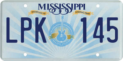 MS license plate LPK145