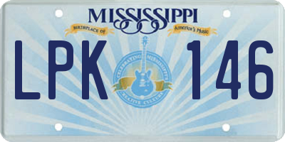 MS license plate LPK146
