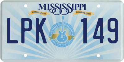 MS license plate LPK149