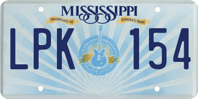 MS license plate LPK154