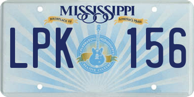 MS license plate LPK156