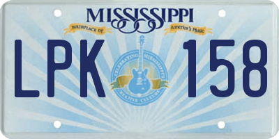 MS license plate LPK158