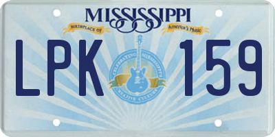 MS license plate LPK159