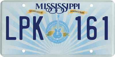 MS license plate LPK161