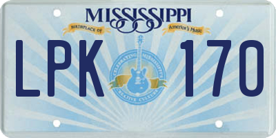MS license plate LPK170