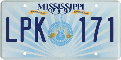 MS license plate LPK171