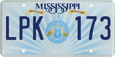 MS license plate LPK173