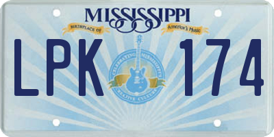 MS license plate LPK174