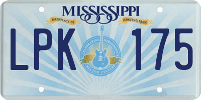 MS license plate LPK175