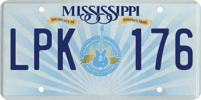 MS license plate LPK176