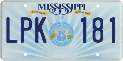 MS license plate LPK181