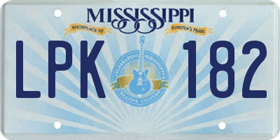 MS license plate LPK182