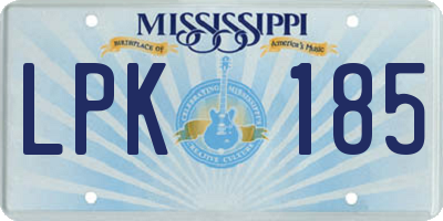 MS license plate LPK185