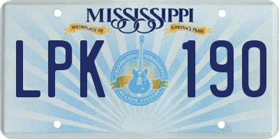MS license plate LPK190