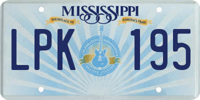 MS license plate LPK195