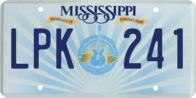 MS license plate LPK241