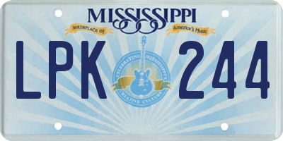 MS license plate LPK244