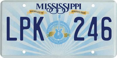 MS license plate LPK246