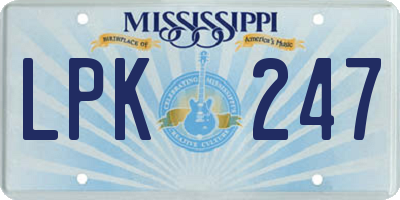 MS license plate LPK247