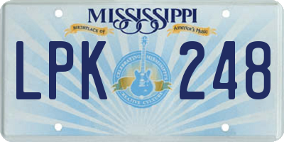 MS license plate LPK248
