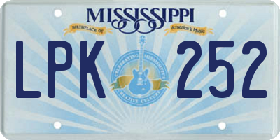 MS license plate LPK252