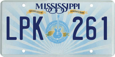 MS license plate LPK261
