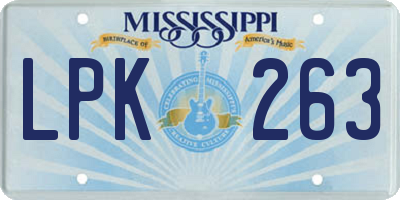 MS license plate LPK263
