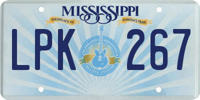 MS license plate LPK267