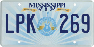 MS license plate LPK269