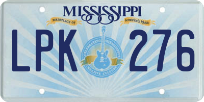 MS license plate LPK276