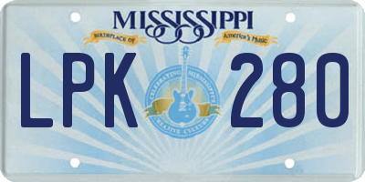 MS license plate LPK280