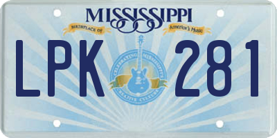 MS license plate LPK281