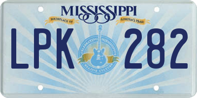 MS license plate LPK282