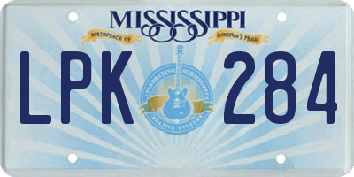 MS license plate LPK284