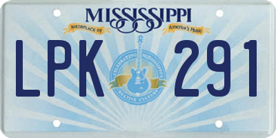 MS license plate LPK291