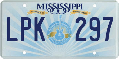 MS license plate LPK297